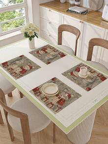 1 pièce Chemin de table bonhomme de neige de Noël, chemin de table décoratif de Noël, chemin de table style lin de Noël, chemin de table, chemin de table, 1 pièce chemin de table, 4 pièces sets de table, 1 pièce housse de coussin, 3 produits disponibles, décoration saisonnière d'intérieur/extérieur pour fête d'hiver, décoration de Noël pour la maison, décoration de chambre de Noël, fournitures de fête de Noël