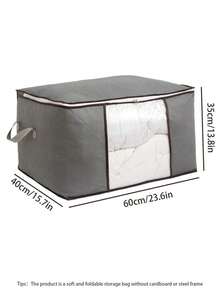 1Pc Large Capacity Storage Bag,Non-Woven Quilt Storage Bag, Quilt Travel Moving Storage Packing Bag, Clothes Luggage Storage Bag, For Seasonal Storage And Organization Decorations Autumn Decor Festival Decor Room Decor Home Decor Fall Decor Bedroom Decor Christmas For Holiday Gift Giving - Multicolor - View 4