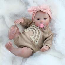 48cm Realistic Reborn Doll - 18" Full Silicone Vinyl Girl Body Art Doll - Lifelike Newborn Handmade Doll Toy - Gift For Children 3+ Years - 彩色 - 查看 5