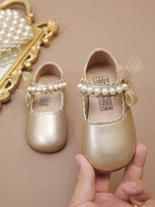 1 Đôi giày công chúa đế bằng mềm mại, thanh lịch, tối giản, thoải mái, đính ngọc trai, ren và nơ hoa, thích hợp phối cùng váy, quần jeans, ở nhà, biểu diễn, mùa xuân/hè/thu. - Hoa hồng vàng - Xem 9