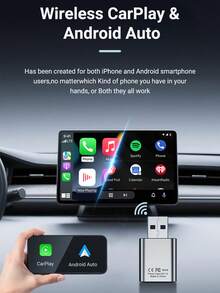 XUDA 2025 New Ultra Mini CarPlay AI Box Wired To Wireless CarPlay And Android Auto 2-In-1 Adapter Plug And Play Compatible With 99% Original Cars With Wired CarPlay/Android Auto 2.4~5.0 GHz WiFi5 Stylish And Portable