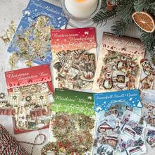 30 piezas Conjunto de pegatinas de foil mate de acuarela navideña, elementos clásicos navideños, diseños diversos, brillantes, multicolor, pegatinas adhesivas adecuadas para diarios, álbumes de recortes, planificadores, manualidades y proyectos DIY