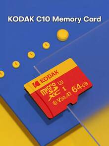 Tarjeta de memoria Kodak 32GB C10 Micro SD 64GB 128GB de alta velocidad 100MB/S U3 V30 Clase 10 Tarjeta Microsd 256gb 512gb con adaptador Mini TF para cámara, PC y teléfonos - Rojo - Ver 2