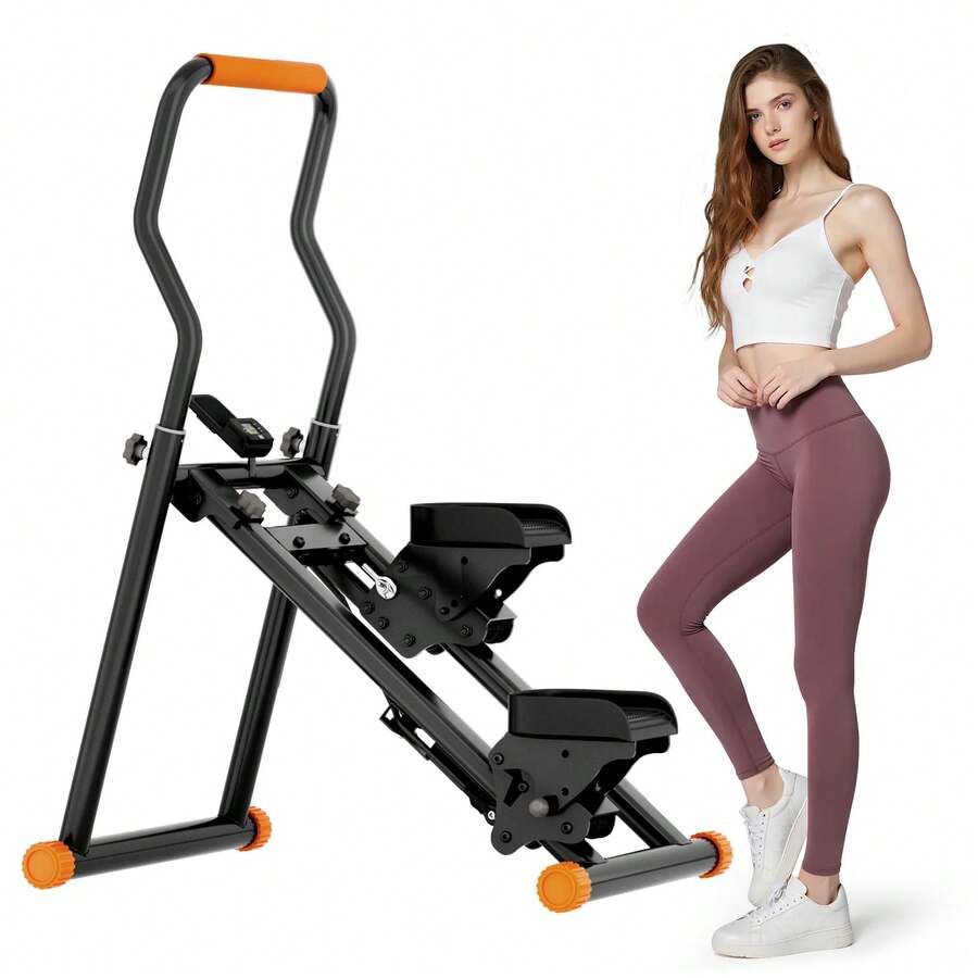Foldable Stair Stepper For Home Gyms, Vertical Climbing Machine, Foldable Step Climber, Full-Body Workout, Adjustable Handrails/Pedals, 3-Level Incline Adjustment, White - trắng - Xem 1