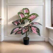 1 Piece Realistic Monstera Leaf Artificial Plant - Suitable For Home, Office, Garden Decor In Autumn/Winter, Great For Christmas, Halloween, Thanksgiving, Easter, Diwali, Day Of The Dead - All Season (Pot Not Included) - Multicolor - View 3
