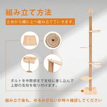 キャットタワー 猫 爪とぎ おもちゃ ベッド 木製 猫ベッド 猫タワー キャット 猫ハウス ハンモック 猫おもちゃ キヤツトタワー ペットベッド 爪研ぎ コンパクト - 木の色 - チェックする 8