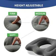 1 Piece PVC Inflatable Cushion Seat, Soft Support Pad, Muscle Comfort, Portable Support Pillow, Easy To Store, Suitable For Camping, Home Office, Sleeping, Travel - Grey - View 6
