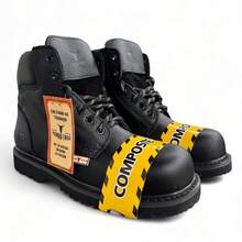 BOTA COMODA INDUSTRIAL DIELECTRICA CON CASCO DE POLIAMIDA EN PURA PIEL MUY ACOJINADA - Negro - Ver 9