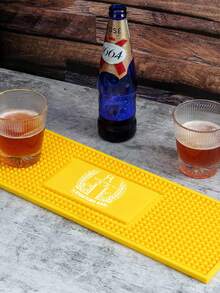1pc Customized Bar Table Runner, Personalized Bar Mat, Coffee & Cocktail Mat, Home Bar Accessories, Artistic Rubber Coaster, Gift For Father, Boyfriend, Customized Coaster - Yellow - View 11