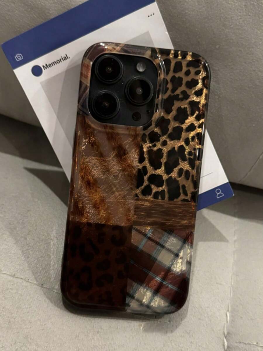 Fashionable Amber Leopard Gradient Protective Phone Case, Compatible With Iphone 17 Pro Max, 17 Pro, 17 Air, 17, 16, 15, 14, 13, 12, 11 Pro Max, Gradient Shock-Proof Protective Case