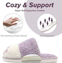 Cute Animal Slippers For Women Men Cozy Dog Paw Memory Foam Non-Slip Women House Slippers For Woman Ladies Indoor Outdoor Bedroom Shoes Gifts For Dog Mom Lover Women GirlfriendChristmas - 紫色 - 查看 7