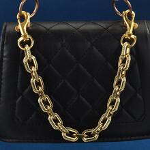 New Fashionable Geometric Metal Bag Chain For Women Versatile Crossbody Purse Strap Ideal For Handbag Decoration And Style Upgrade 5WDB - 金色 - 查看 2