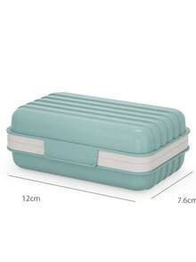 Minimalist Soap Dish, Rectangular Plastic Soap Box With Cover, Draining Soap Tray, Rectangular Plastic Soap Rack, Bathroom Soap Holder, Covered Soap Box, Bathroom Draining Soap Dish, Minimalist Soap Box Storage Rack, Bathroom Accessories, Home Bathroom Decor, Autumn Decor, Back To School - MultiWarna - View 16