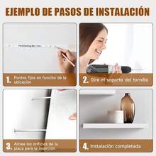 Estante Flotante  de repisasflotantesblancas.repisasblancasflotantes,Estante flotanteblanco,repisas flotantes enblanco,repisasblanco - negro*40 - Ver 6