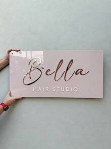 定制亚克力商业标牌 - 适用于沙龙、水疗中心、纹身店、牙科诊所、美容院或零售店的个性化标牌，酒店房间号，办公室亚克力门牌，房间号，浴室标牌，亚克力洗手间标牌，定制门牌，3D办公室门牌，办公室门配件 - 彩色 - 查看 5