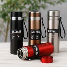Termo de Acero Inoxidable Portátil  Mantiene Bebidas Frías y Calientes - Negro - Ver 1