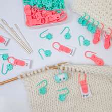 85pcs Floral Stitch Markers With Locking Mechanism - Non-Slip Crochet Locking Stitch Markers, Purple And Teal Flower Stitch Markers For Sweaters, Amigurumi, Lace Patterns - Plastic Organizer For Knitting And Crochet Enthusiasts - Ideal Gift For Knitting And Crochet Projects, Yarn Decor Markers, Stylish Storage Box, Colorful Accessories, Smooth Surface, For DIY Hobbyists - Multicolor - View 10