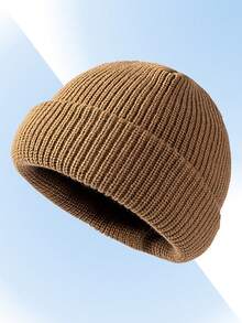 1 Mũ len Beanie trơn màu cho nam, phong cách đường phố, cỡ lớn ấm áp mùa đông - Một kích thước - Xem 14