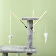 PawHut 53" Cat Tree, Large Cat Tower With Scratching Posts, Condo, Perches, Ladder, Hammock, Dangling Toys, Multi-Level Kitten Activity Centre, Grey - 灰色 - 查看 8
