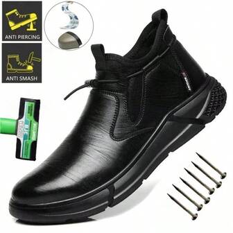 Safety Shoes Men's Work Boots Steel Toe Caps Male Indestructible Protective Shoes Puncture-Proof Security Footwear Work
