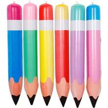 10pcs Giant Inflatable Pencils - Multicolor Combination, Large Blow-Up Crayon Decorations For Back To School, Graduation Party Supplies & Photo Props, Durable Plastic Beach Party Decor, Inflatable Decorations For Halloween, Christmas Event & Party Supplies - Multicolor - View 4
