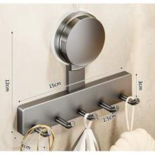 Mejor Gancho adhesivo sin taladro de acero inoxidable resistente con ventosa para colgar sobre la puerta, soluciones de organización del hogar, accesorios de baño, ganchos multiusos, almacenamiento de garaje, ganchos de utilidad, diseño de instalación libre, moderno y práctico - Multicolor - Ver 8