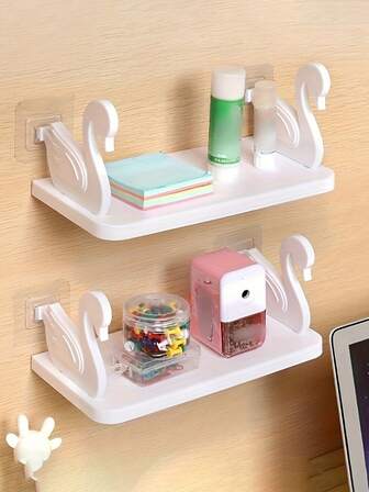 2 piezas Estante de almacenamiento de baño montado en la pared, organizador de baño para champú y cosméticos, estante de baño, organizador colgante de baño, soporte para champú y gel, accesorios de baño