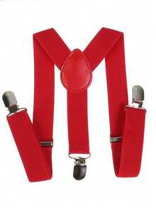 1pc Fashion Minimalist Solid Color Suspenders, Unisex Adjustable Y-Shape Elastic Braces, Suitable For Daily Wear And Holiday Gifts - Multicolor - View 13