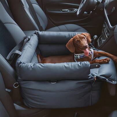 Gorsmoon Heavy-Duty Dog Car Seat Cushion With Adjustable Strap Non-Slip Base Ventilation Mesh Securely Attaches To Most Dog Crates Travel-Friendly Pet Safety Restraint For SUVs Sedans Trucks Easy-Clean Polyester Surface For Small Large Dogs, Car Seat For Dogs, Dog Car Seat With Safety Belt, Large Dog Car Seat, Pet Car Seat, Dog Booster Car Seat, Travel Pet Accessory, Pet Restraint System, Secure Attachment, Adjustable Strap Design, Nonslip Base, Durable Construction, Dog Crate Liner, Dog Cage