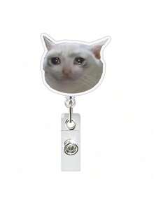 1pc Acrylic Cat Retractable Rotating Badge Reel, Nurse/Doctor ID Card Holder Keychain - Multicolor - View 19