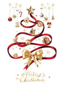 1-2 peças de adesivos de parede para decoração de árvore de Natal com laço de fita vermelha, adesivo de decoração de Papai Noel azul fantasia, decoração de vidro para janela, adesivo estático, decoração clássica para feriados, dupla face visível, adesivo de vidro, adequado para casa, banheiro, festa, decoração de loja, decoração de vidro para quarto, decoração de casa. Decoração de Natal, decoração de Natal, decoração de árvore de Natal, decoração de presente, Ação de Graças, casamento, decorações de aniversário para presentes, enfeites de Halloween para feriados internos