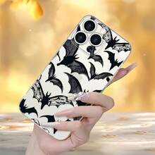 Funda para teléfono con diseño de murciélagos de encaje de Halloween, compatible con iPhone 16, 15, 14 Pro Max, 13, 12, 11, XR y XS Plus. Fabricada en silicona TPU, ofrece protección contra golpes y caídas, además de una excelente sensación al tacto. Es el regalo ideal para familiares, amigos y seres queridos. - transparente - Ver 6