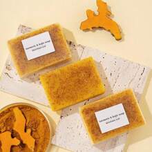 4/1pcs Turmeric Brightening Soap – Light Lemon Scent For Everyday Body Care - Yellow - View 6