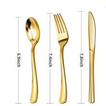 مجموعة أدوات المائدة القابلة لإعادة الاستخدام من الذهب 150/75/50/30/25/15/10/2 قطعة، شوك سلطة وملاعق، أدوات مائدة ثقيلة الوزن، قابلة للغسل في غسالة الأطباق، مناسبة للكيك والحلويات والسلطات والبرغر، رائعة لحفلات عيد الميلاد والاحتفالات والمطاعم والأعراس وعيد الميلاد وعيد الشكر ورأس السنة الجديدة