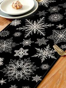 1pc Geometric Pattern Table Runner, 4pcs Geometric Pattern Placemats, Suitable For Holidays, Parties, Birthdays, Dinners, Kitchen & Dining Table Decor, All Season Home & Room Decor, Tabletop Linens - Multicolor - View 6