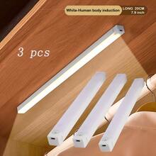 VOLACI 1 件 USB 可充电运动传感器灯，矩形 LED 夜灯，适用于卧室、走廊、楼梯、衣柜、橱柜，暖光/白光，尺寸选项：19.69/11.81/7.87/3.94 英寸 - 彩色 - 查看 16