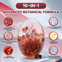 VivoNu Astaxanthin 12mg, 240 Softgel Capsules, Fresh Rain Red Algae, 10 In 1 Astaxanthin Antioxidant Supplement, Containing Lycopene, Grape Seeds, Vitamin E, Etc., Supporting Eye, Joint, And Skin Health, 1 Bag - 1袋 - 查看 4