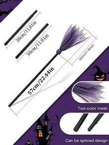 Halloween Witch Costume Set - 3 PiecesBlack Witch Hat, Striped Socks, Witch Broom - Perfect For Halloween-Themed Parties, Evil Movie Character Role-Playing Parties Accessories