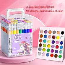 24/36 couleurs Stylos feutres, stylos de coloriage pour le dessin, l'écriture, le graffiti, la coloration des enfants. Ensemble de stylos de graffiti, de marqueurs, de stylos aquarelle offrant de riches capacités créatives de dessin et d'écriture pour les enfants. Opaques, empilables, imperméables, séchage rapide, stylos aquarelle peints à la main.