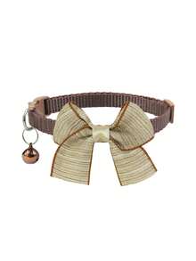1/4pcs Fashionable Bow-Knot Pet Bell Adjustable Collar With Leash Buckle, Suitable For Decorating Cats And Dogs - Multicolor - View 5