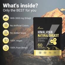 VivoNu Pure Himalayan Shilajit Gummies, Micronutrient Supplement, Himalayan Premium Ingredient With Shilajit - Ashwagandha, Gokshura, Fulvic Acid & 85+ Trace Minerals I For Men, Women - 1 túi - Xem 4