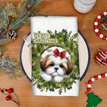 2/4 Pcs Set, Cute Puppy Pattern Printed Dish Towels, Christmas, Super Absorbent Microfiber Modern Towels For Cooking And Baking, Printed Dishcloths, Cleaning Rags, Hand Towels, Tea Towels, Super Soft And Highly Absorbent, Great Gift For Neighbors, Moms, Friends, Birthday, Christmas, Christmas Decor, Housewarming, Kitchen Accessories, Kitchen Decor, Everyday Essentials - Multicolor - View 4