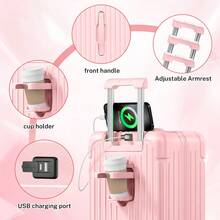 Luggage Travel Suitcase, 2-Piece Luggage Set , Carry On Luggage PC+ABS Suitcases With Double Spinner Wheels Airline Approved Luggage With TSA Lock,Vacation,Party-Pink - 粉色 - 查看 8