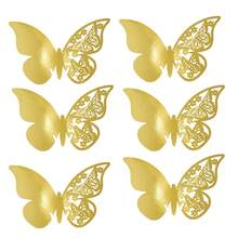 6 pièces Cartes de verre à vin papillon creux, cartes de nom de table papillon pour décoration de mariage, décoration de table, stickers muraux, décoration d'anniversaire, décoration de remise des diplômes, anniversaire