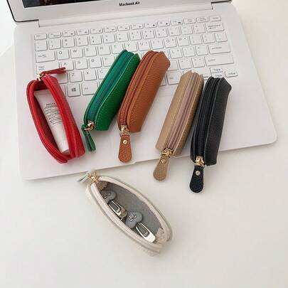 Mini myntväska dekor för väskor söt dragkedja myntpåse japansk inredningsstil PU-läder liten plånbok för kvinnor plånbok mini plånbok plånbok Y2K myntplånbok pengplånbok