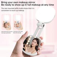 Magnetic Selfie Light With Mirror, Foldable & Pocket-Sized, Adjustable LED Fill Light For Video Recording/Live Streaming/Makeup/Vlogging - Multicolor - View 10