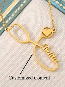 New Customized Stethoscope Necklace Personalized Medical Professional Tag Unique Name Necklace - Multicolor - View 1
