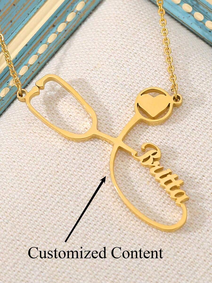 New Customized Stethoscope Necklace Personalized Medical Professional Tag Unique Name Necklace - Multicolor - View 1