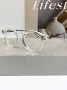 新款时尚复古 TR 注塑圆形多功能无度数眼镜，男女通用休闲简约文艺高品质街头风格个性化无度数眼镜，适合女性和男性、派对、节日和装饰场合 - 多色 - 查看 6