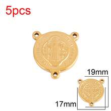 5 piezas de dijes religiosos de acero inoxidable, dijes de la Virgen María, Jesucristo y amuletos cristianos, adecuados para hacer joyas DIY - colgante - Ver 12